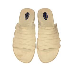 Okabashi Shoes Womens Medium White Slide Sandals USA Comfort Slip On Mules